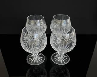 Set of 4 Cut Crystal Brandy Snifters