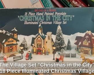 The Village Set Christmas in the City Piece Illuminated Christmas Village Set
