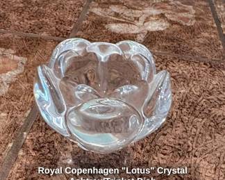Royal Copenhagen Lotus Crystal Ashtray or Trinket Dish
