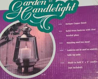 Garden by Candlelight Solid Brass Lantern Set with Tree Stand