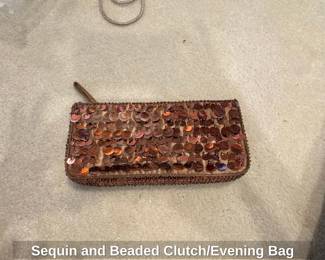 Sequin and Beaded Clutch or Evening Bag
