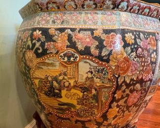 Vintage Chinese Famille Rose Porcelain Fish Bowl Planter
