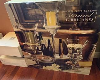 Set of Three Stemmed Hurricanes