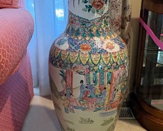 Large Famille Rose Porcelain Vase, likely 20th Century