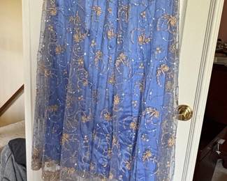 Embellished Blue Silk and Net Lehenga Choli with Dupatta third image