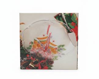 Mikasa "Holiday Bells" Embossed Glass Platter with Server