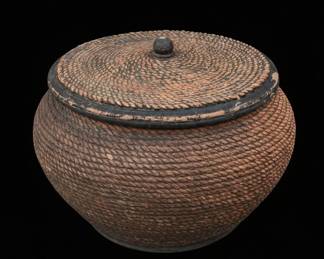 Woven Pattern hose Storage Jar with Lid