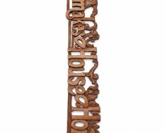 Carved Wood "Love Makes This House A Home" Wall Plaque