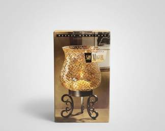 San Miguel Mosaic Hurricane Candle Holder