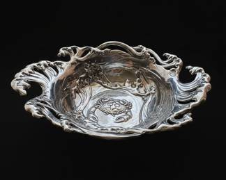 Arthur Court Grape and Leaf Serving Bowl with Crab Motif