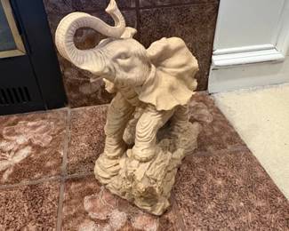Carved Resin Elephant Statue