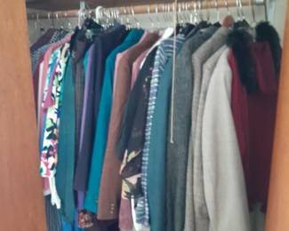 Four closets full of clothing - ladies and mens