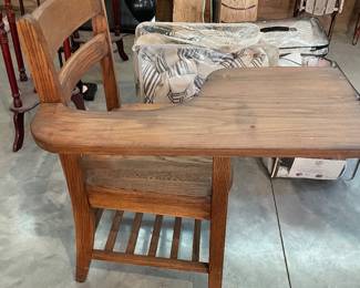 Vintage Solid Oak Writing Desk Chair