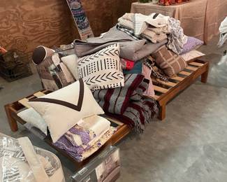 Throw pillows, pillow covers and queen bedding and sheets