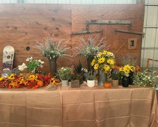 Faux flower arrangements