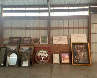 Wooden frame metal and art