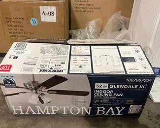 Hampton Bay Glendale III 52 in. LED Indoor Brushed Nickel Ceiling Fan