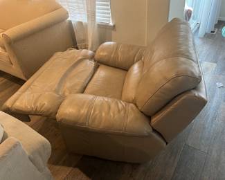 Faux leather recliner