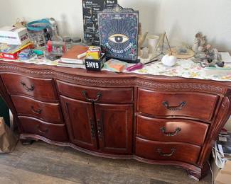 Antique wood dining cabinet