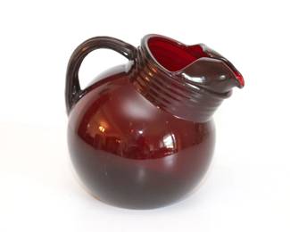 Anchor Hocking Roly Poly Royal Ruby Pitcher