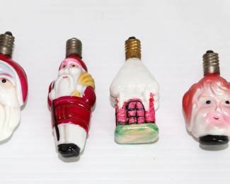 Vintage Figural Light Bulbs - Christmas