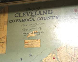 Vintage Cleveland Ohio Wall Map