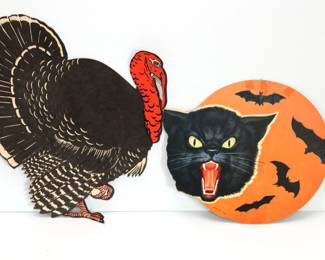 Vintage Halloween and Thanksgiving Decorations