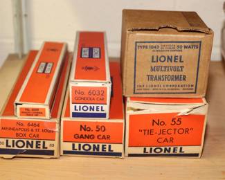 Lionel Train Cars and Transformer