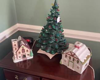 Vintage ceramic lighted Christmas tree
