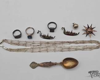 605  Sterling Silver with SemiPrecious Stones, 65.3g