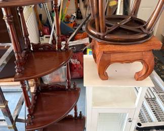 4102  Corner Shelves, Stool, Cabinet