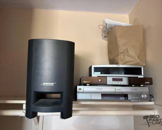 1402  Bose Sound System, Panasonic VHSDVD Recorder, Monster Power Home Theater PowerCenter