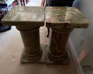 2454  2 Marble Pedestals