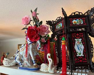 2502  Glass Candle Holder, Wind Chime