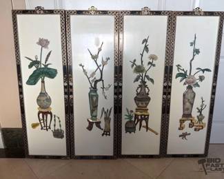 1406  4 Framed Decorative 3D Wall Panels