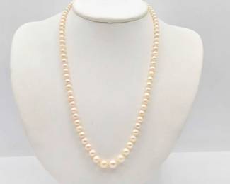 610  Pearl Necklace with 14kt Clasp, 19.0g