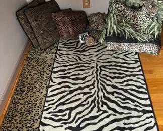 Animal Print Bedroom Items Accent Rugs, Bedding, Coasters, and Trash can