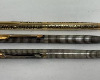 Parker Sterling Pen and Pencil Set, Sheaffer Pen 12K RGP