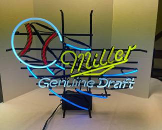 Miller Draft Baseball Neon Light