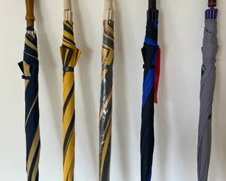 Three Vintage Aramis Duck Head Umbrellas, Aramis Horse HeadDerby Umbrella, Wood Handle Umbrella