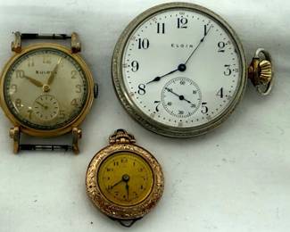  004 Elgin Pocket Watches, Bulova Watch,