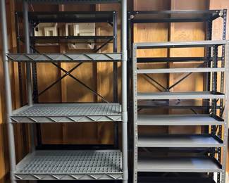 3 Metal Shelves, 1 Plastic Shelf