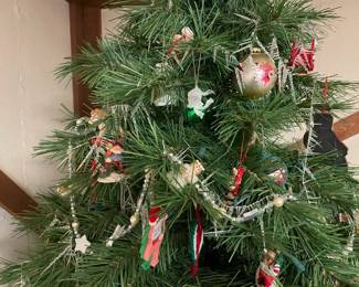 Vintage Christmas Tree with Ornaments