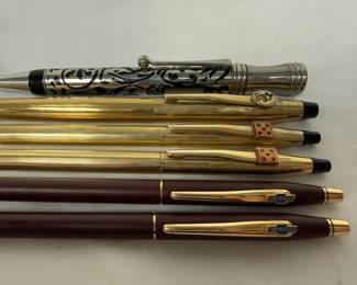 Cross Pen Pencil Sets 12 GF and BlackSilver Scrolled Pen