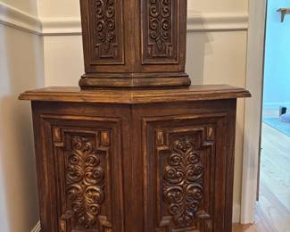 Brown Plastic Trash Can and Laundry Hamper