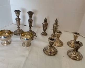 Weighted Sterling Silver Candle Sticks And More