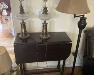 Side Table And Lamps