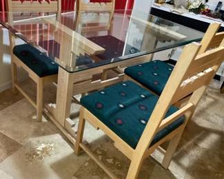 Glass Top Table And Four Chairs