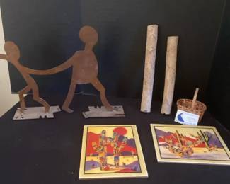 Southwest Style Cut Metal Sculpture And More Decor