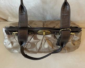 R51 - $25. Y2K Coach Signature Canvas Hobo Bag. 